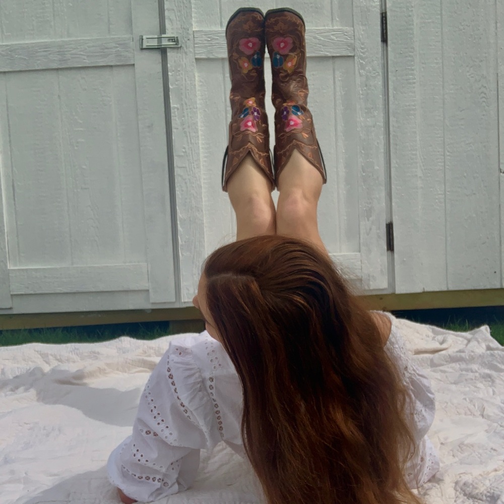 Embodied flower cowgirl boots